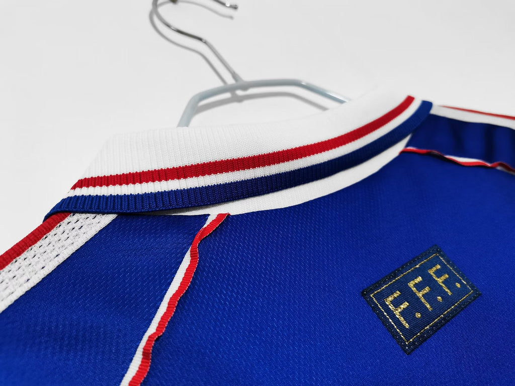 France 1998 Long Sleeves Home Jersey Champion Gearz